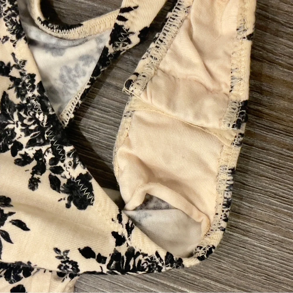 Free People Imtimately Floral Turnt Bodysuit in Ecru Combo Medium - Picture 12 of 16